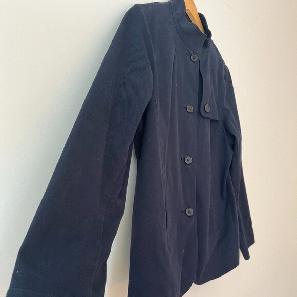 Liz Claiborne High Neck Navy Canvas Jacket - Picture 3 of 10